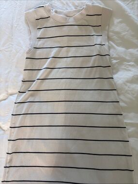 a new day Cream Dress with navy Stripes - Sleeveless Mini